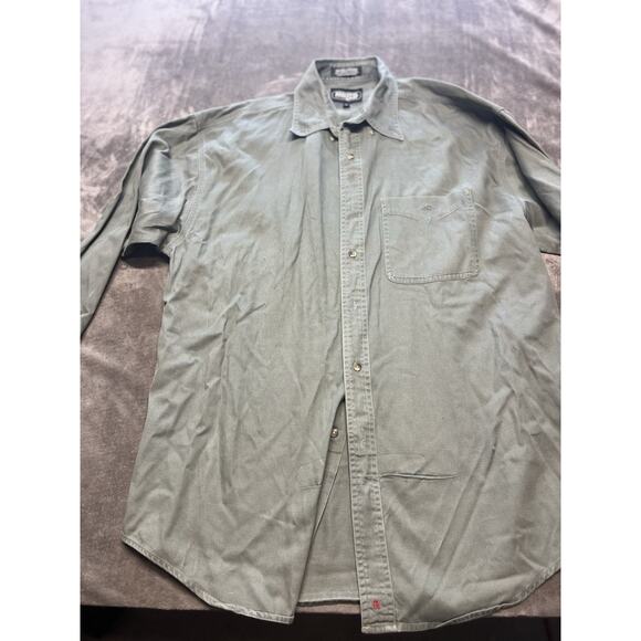 RESISTOL RODEO GEAR, MEN'S M, 30X‎ HILL COUNTRY, 100% COTTON, Green BUTTON DOWN - Picture 1 of 7